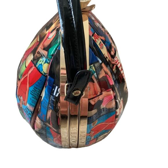 Michelle Obama Patchwork Magazine Cover Collage Patent Handbag - Picture 7 of 8